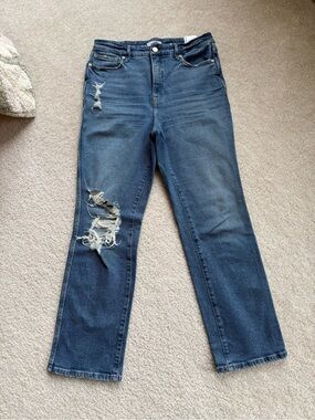 Good American Straight Leg Distressed Jeans